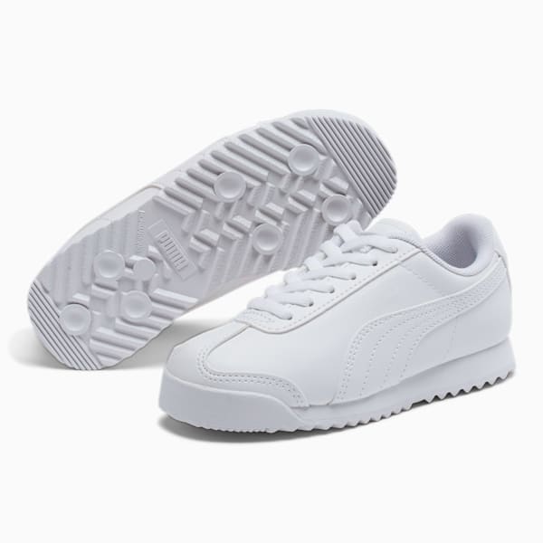 Tenis para niños Roma Basic PS, Puma White-Gray Violet, extralarge