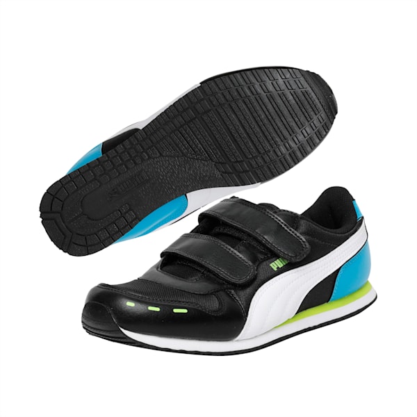 Cabana Racer Mesh V Jr DP, Puma Black-BLUE DANUBE-Safety Yellow, extralarge-IND