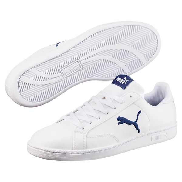 ユニセックス プーマ スマッシュ キャット L スニーカー, Puma White-Blue Depths, extralarge-JPN