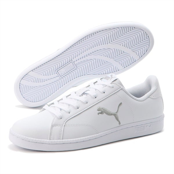 ユニセックス プーマ スマッシュ キャット L スニーカー, Puma White-Puma Silver, extralarge-JPN