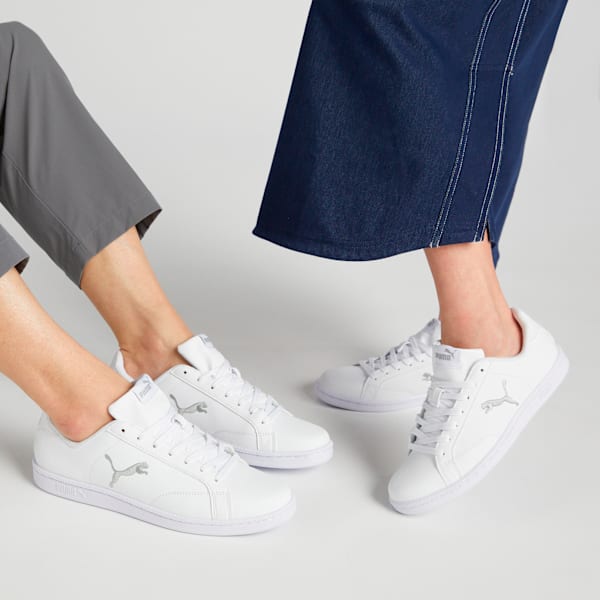 ユニセックス プーマ スマッシュ キャット L スニーカー, Puma White-Puma Silver, extralarge-JPN