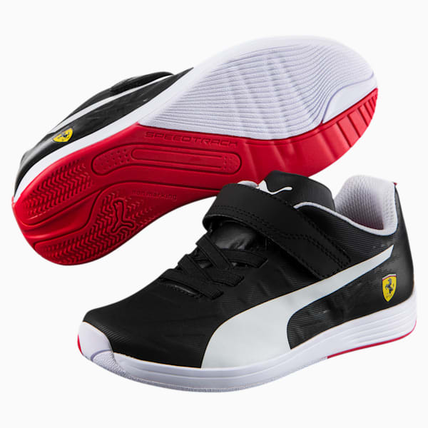 evoSPEED SL Scuderia Ferrari V Pre School Shoes, Puma Black-Puma White, extralarge-IND