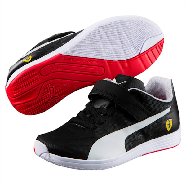 evoSPEED SL Scuderia Ferrari V Pre School Shoes, Puma Black-Puma White, extralarge-IND