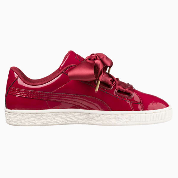 Basket Heart Patent Women's Sneakers, Tibetan Red-Tibetan Red, extralarge