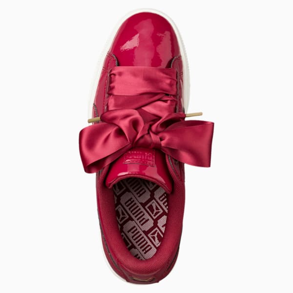 Basket Heart Patent Women's Sneakers, Tibetan Red-Tibetan Red, extralarge