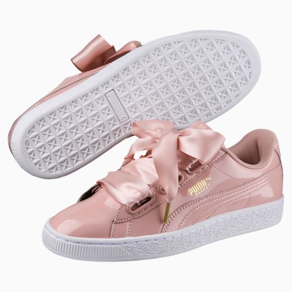 Puma basket heart beige best sale