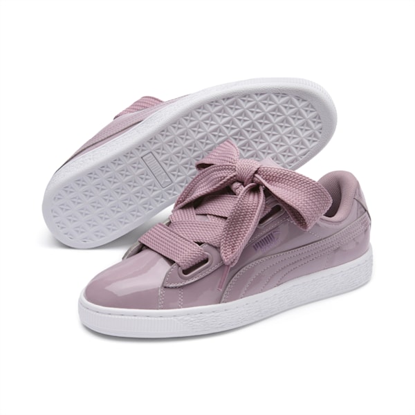 Basket Heart Patent Women's Sneakers, Elderberry-Elderberry, extralarge