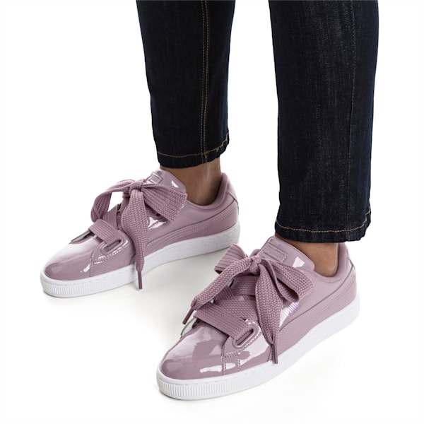 Basket Heart Patent Women's Sneakers, Elderberry-Elderberry, extralarge