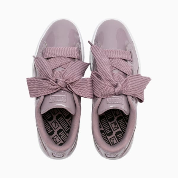 Basket Heart Patent Women's Sneakers, Elderberry-Elderberry, extralarge
