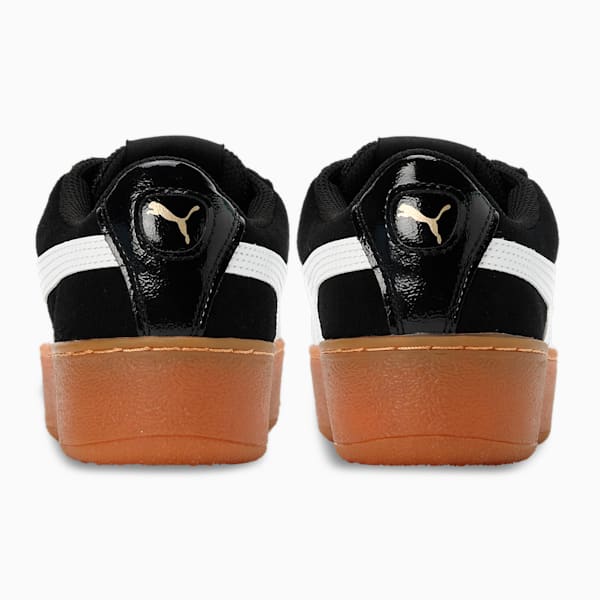Vikky Platform Women's Shoes, Puma Black-Puma White-Metallic Gold, extralarge-IND