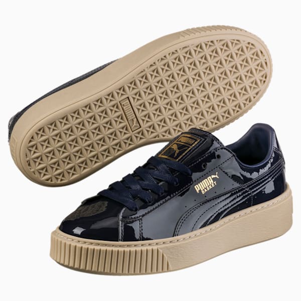 Puma basket platform patent sneakers top
