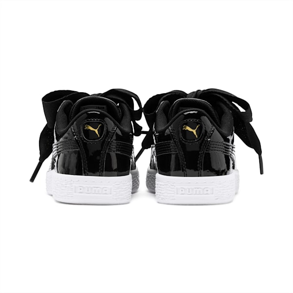 Basket Heart Patent Little Kids' Shoes, Puma Black-Puma Black, extralarge