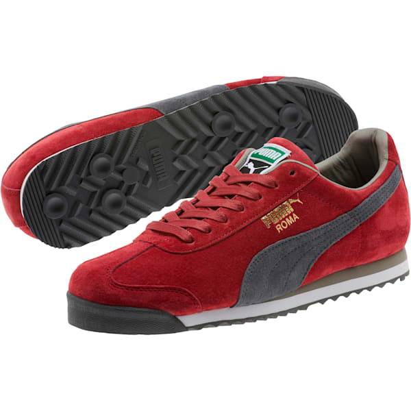 Roma Gents Sneakers, Red Dahlia-Dark Shadow-Puma White-Rock Ridge, extralarge