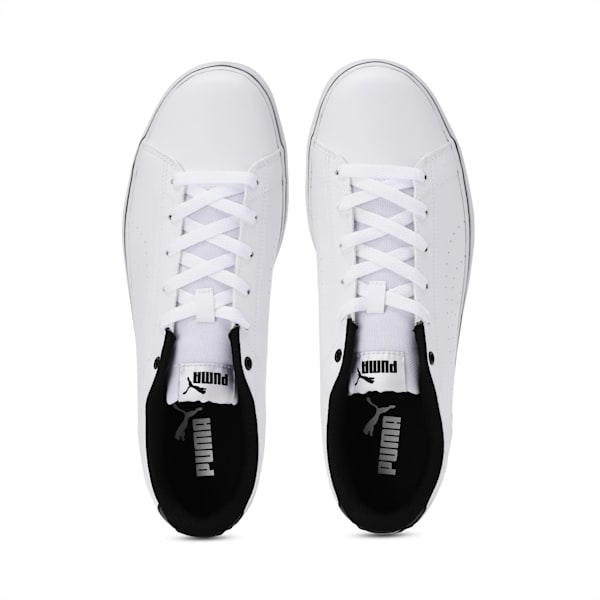 Court Point Vulc Perf V2 Unisex Sneakers, Puma White-Puma Black, extralarge-IDN