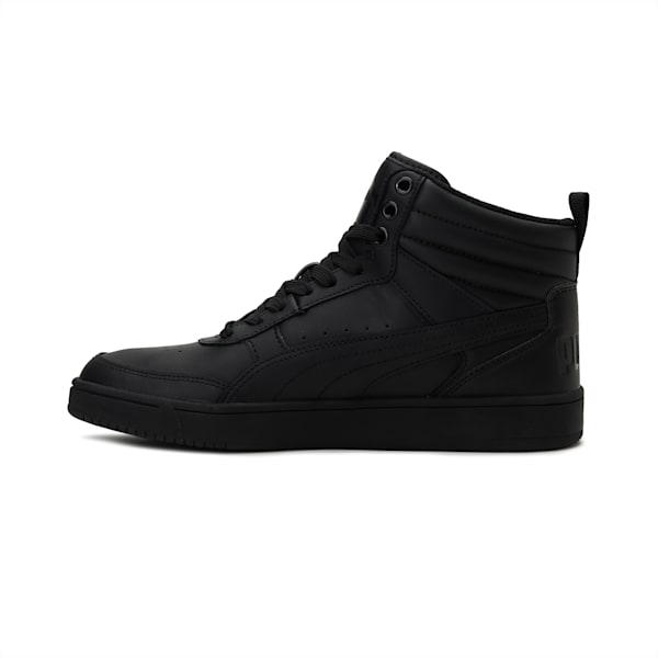 Rebound Street v2 Leather Unisex Sneakers, Puma Black-Puma Black, extralarge-IND