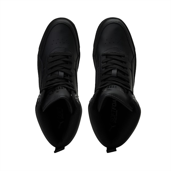 Rebound Street v2 Leather Unisex Sneakers, Puma Black-Puma Black, extralarge-IND