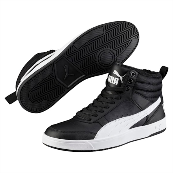 Rebound Street v2 Fur High Tops, Puma Black-Puma White, extralarge-IND