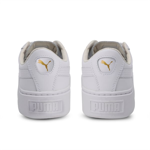 Basket Platform Core Women's Shoes, Puma White-Gold, extralarge-IND