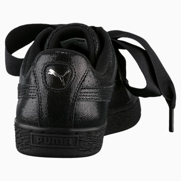 Basket Heart Night Sky Women's Shoes, Puma Black-Puma Black, extralarge-IND