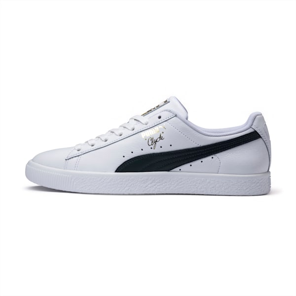 Tenis para hombre Clyde Core Foil, Puma White-Puma New Navy-Puma Team Gold, extralarge