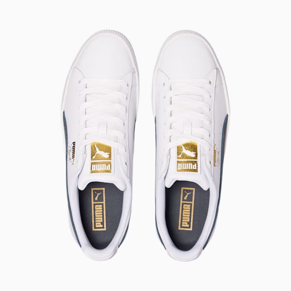 Tenis para hombre Clyde Core Foil, Puma White-Puma New Navy-Puma Team Gold, extralarge