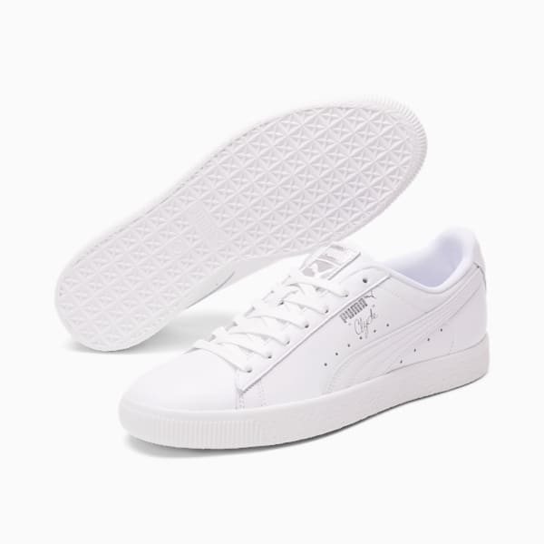 Tenis para hombre Clyde Core Foil, Puma White-Puma Silver, extralarge