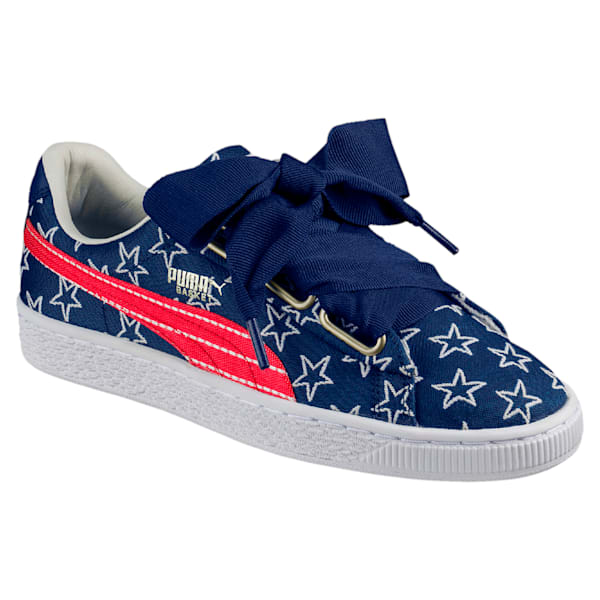 Basket Heart 4th Of July Women’s Sneakers, Toreador-Blue Depths, extralarge