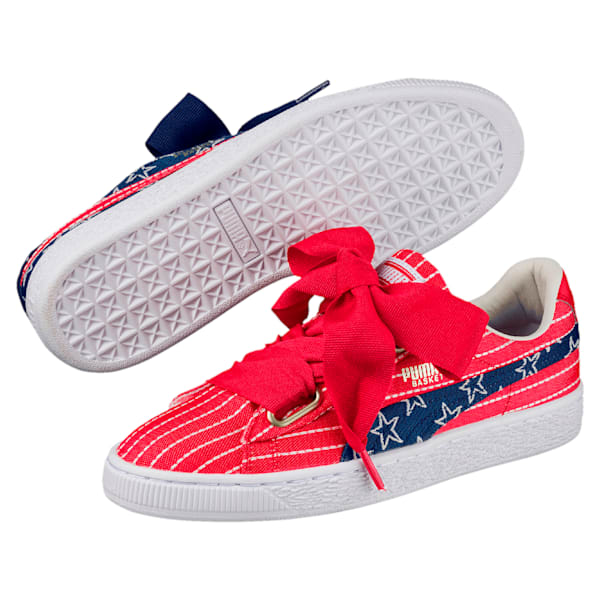 Basket Heart 4th Of July Women’s Sneakers, Toreador-Blue Depths, extralarge