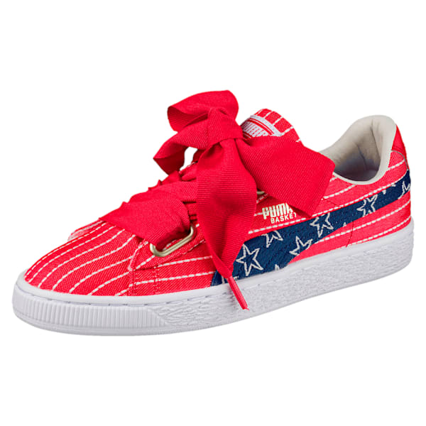 Basket Heart 4th Of July Women’s Sneakers, Toreador-Blue Depths, extralarge