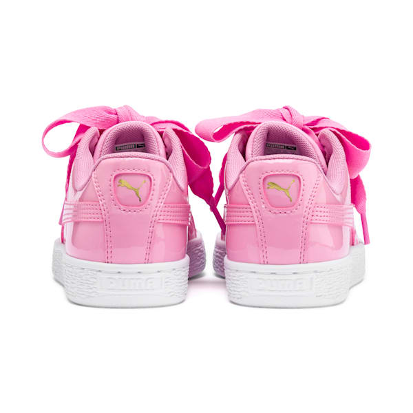 Basket Heart Patent Sneakers JR, PRISM PINK-Peacoat-Gold-Puma White, extralarge