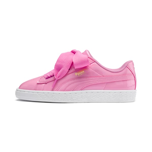 Basket Heart Patent Sneakers JR, PRISM PINK-Peacoat-Gold-Puma White, extralarge