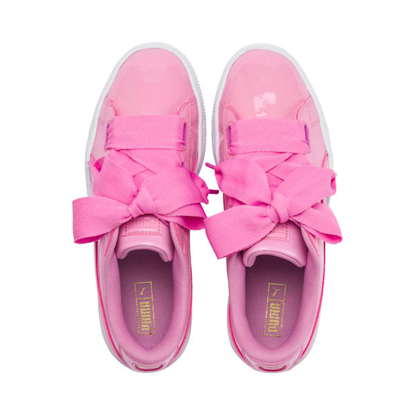 Basket Heart Patent Sneakers JR, PRISM PINK-Peacoat-Gold-Puma White, extralarge