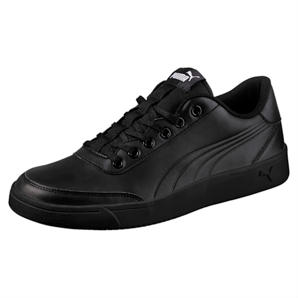 Court Breaker Leather Mono Shoes, Puma Black-Puma Black, extralarge-IND