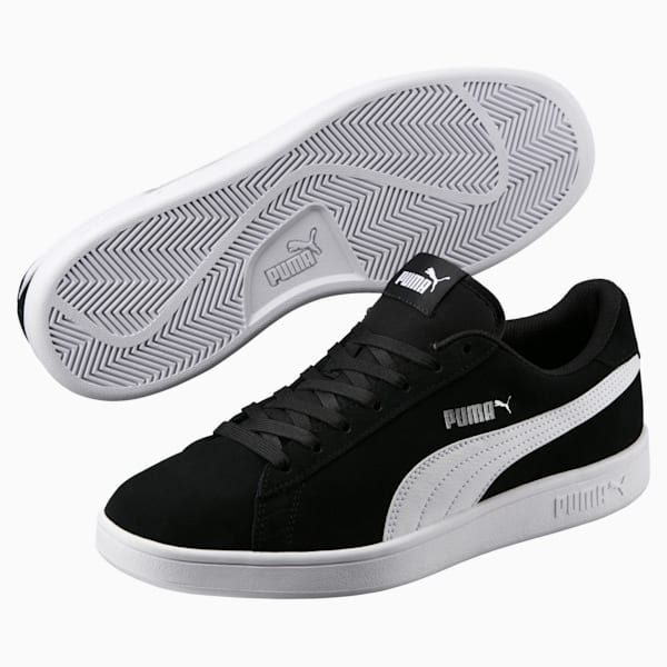 Smash v2  Unisex Sneakers, Puma Black-Puma White-Puma Silver, extralarge-AUS