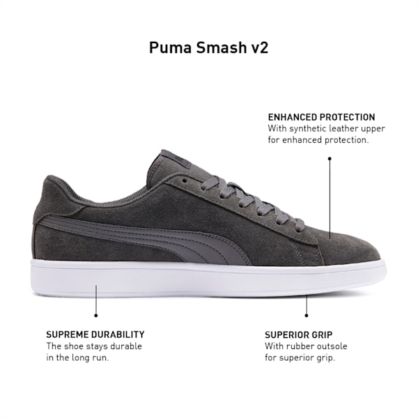 Smash v2  Unisex Sneakers, CASTLEROCK-Puma Black-Puma White, extralarge-IND