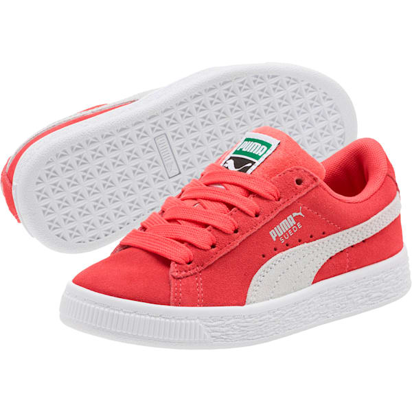 Suede Classics Preschool Sneakers, Paradise Pink-Puma White, extralarge