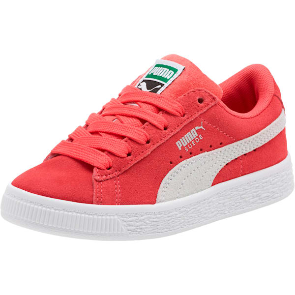 Suede Classics Preschool Sneakers, Paradise Pink-Puma White, extralarge