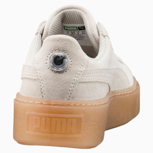 Suede Platform Jewel Sneakers JR, Whisper White-Whisper White, extralarge