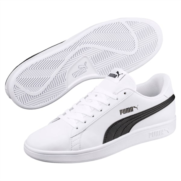 Smash v2 Buck Sneakers, Puma White-Puma Black, extralarge-IND