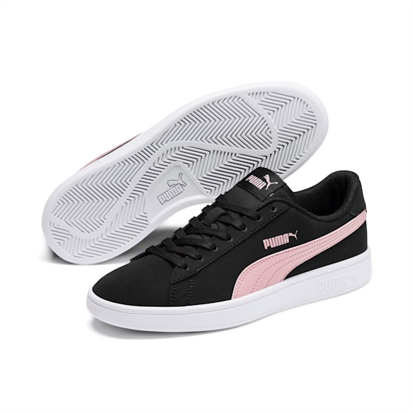 PUMA Smash v2 Buck Trainers, Puma Black-Bridal Rose-Puma White