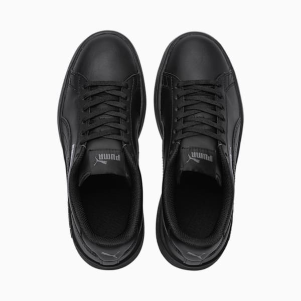 PUMA Smash v2 Leather Big Kids' Sneakers, Puma Black-Puma Black, extralarge