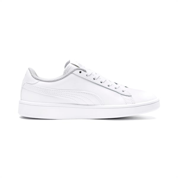 Sneakers en cuir PUMA Smash v2 Enfant et Adolescent, Puma White-Puma White, extralarge