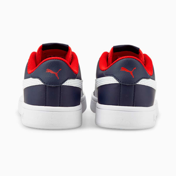PUMA Smash v2 Leather Big Kids' Sneakers, Peacoat-Puma White-High Risk Red, extralarge