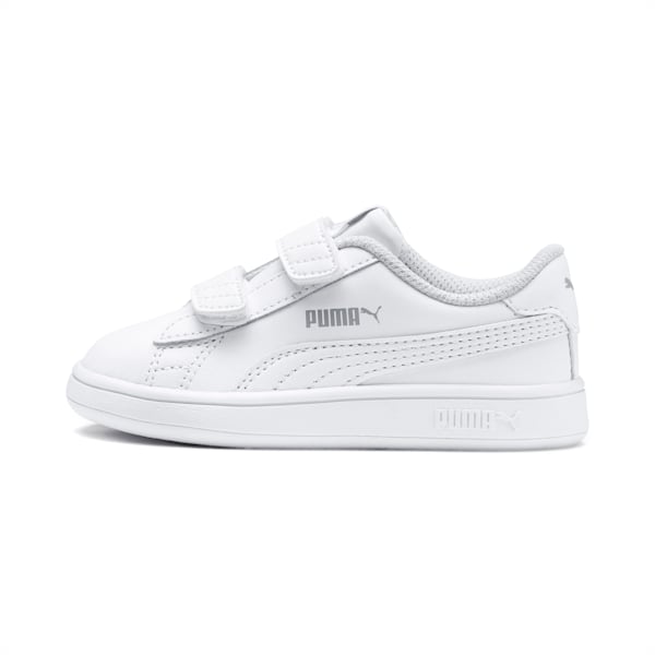 Smash v2 Kids' Trainers, Puma White-Puma White, extralarge-GBR