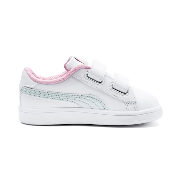 Tenis para niños Smash v2, Puma White-Fair Aqua-Pale Pink, extralarge