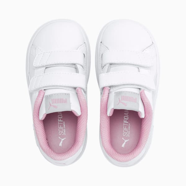 Tenis para niños Smash v2, Puma White-Fair Aqua-Pale Pink, extralarge