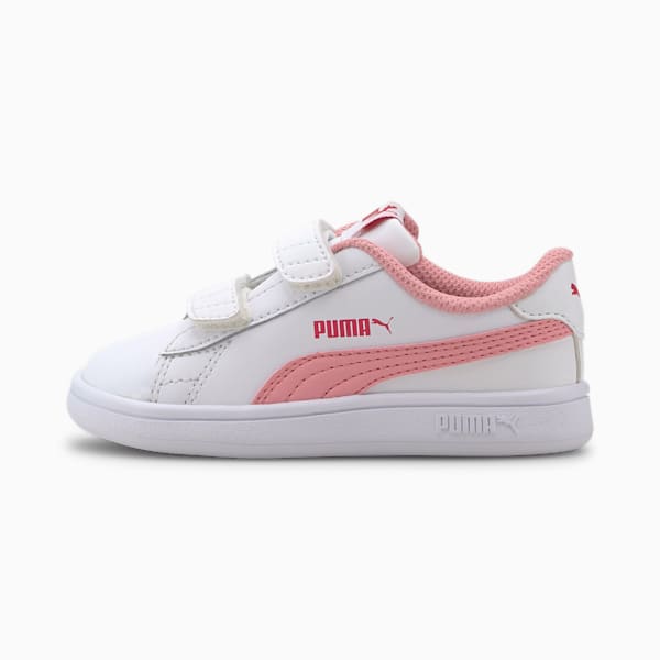 PUMA Smash v2 Toddler Shoes, Puma White-Peony-BRIGHT ROSE, extralarge