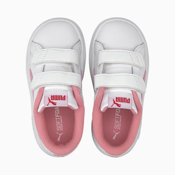 PUMA Smash v2 Toddler Shoes, Puma White-Peony-BRIGHT ROSE, extralarge