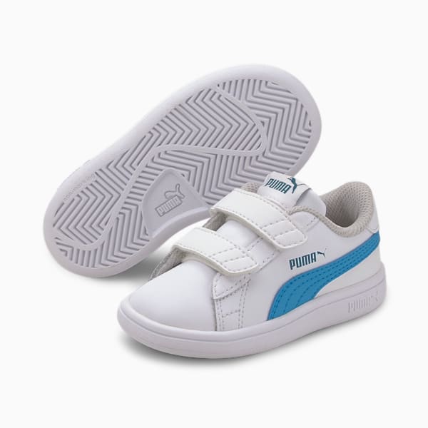 PUMA Smash v2 Toddler Shoes, Puma White-Dresden Blue, extralarge