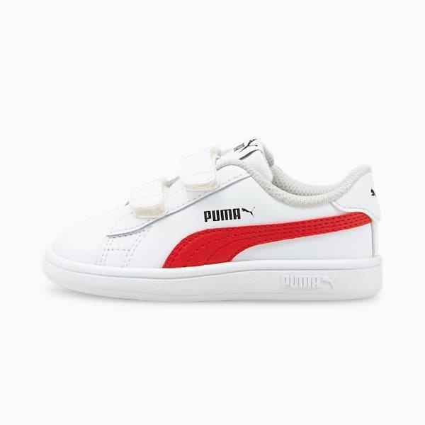 PUMA Smash v2 Toddler Shoes, Puma White-High Risk Red, extralarge